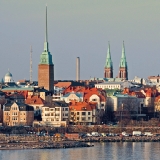 Southern Helsinki seen from the artificial hill at Hernesaari