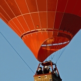 Hot-air balloon taking off