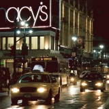 Traffic in front of Macy's department store