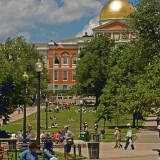 Boston Common and the Massachusetts state house