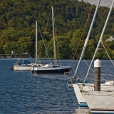 Sailboats in a marina at Lake Windermeere