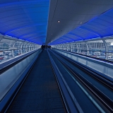 A moving sidewalk at Manchester airport