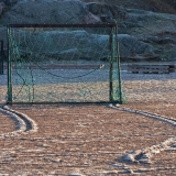 Soccer goals at Suomenlinna sport field