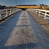 Bridge to Pikku-Musta island, the Finnish naval academy in the background