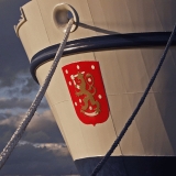 The Finnish seal in the icebreaker Otso's bow