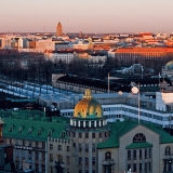 The new undergraduate building and other buildings in downtown Helsinki