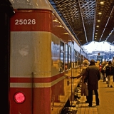 Passengers boarding a train