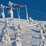 A ski lift on top of Ruka