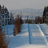 A snowy Virkkulantie road