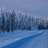 A snowy Virkkulantie road