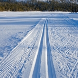 Ski track over Konttaisjrvi lake towards Valtavaara in Kuusamo