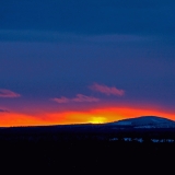 Sunset behind Kuontivaara in Kuusamo