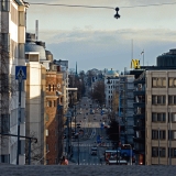 View to Siltasaarenkatu street from Kallio church