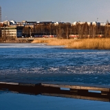 Linnunlaulu and Kallio districts seen from Tlnlahti bay