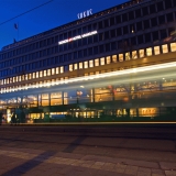 Sokos department store and a tram passing by