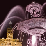 A fountain in front of the parliament house