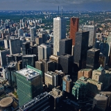 View from the CN Tower towards Toronto city center