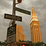 Traffic signs and the Metropolitan Life Tower