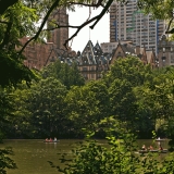 The Dakota peeks behind Central Park trees