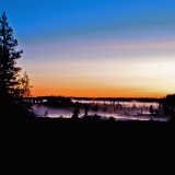 The foggy Ulkkajoki river at dawn