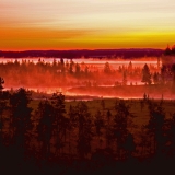 The foggy Ulkkajoki flows to Pankajrvi lake