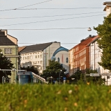 A tram on the 8 line at Helsinginkatu