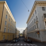 The intersection of Meritullinkatu and Rauhankatu