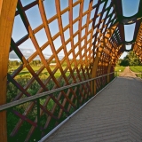 A pedestrian bridge over Viikinoja