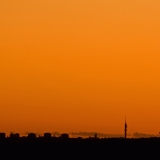 Helsinki silhouette: Linnanmki amusement park, Iso Paja, Pasila transmission tower and Myllypuro water tower