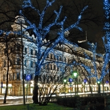 Illuminated trees at Esplanadi park