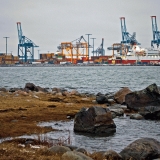 Vuosaari port seen from Srkkniemi