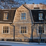 Wooden apartment building at Inarintie