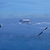 Ryssnsaari (Rusky island) surrounded by sea smoke