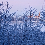 A winter scene from Uutela lagoons to Vuosaari port