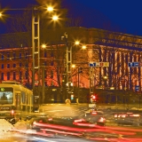 The light installation Oratoribus by Mikki Kunttu illuminates the parliament house