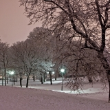 Snowy Kaivopuisto park