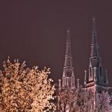 A frozen Johanneksenkirkko church