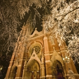 A frozen Johanneksenkirkko church