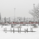 Tokoinranta, Helsinki railway yard, the tower of the Finnish national museum and Finlandia house