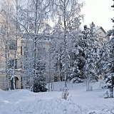 The former Nikkil mental hospital at winter