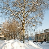 The former Nikkil mental hospital at winter