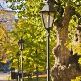 Light poles in Herttoniemi manor park