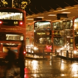 Double-decker buses at Euston station