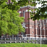 St. John's church masked by leafs