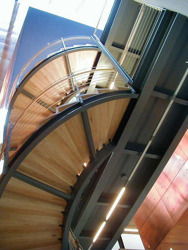 The spiral staircase at the Finnish Embassy