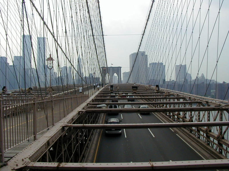 A view to Manhattan from Brooklyn Bridge