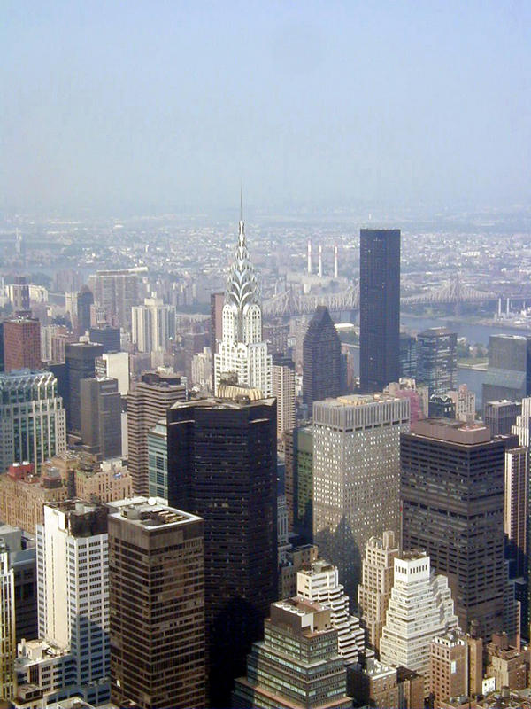 A view from the Empire State Building to the direction of the Chrysler Building