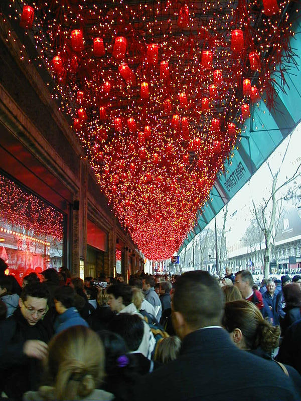 Christmas display windows at Au Printemps department store