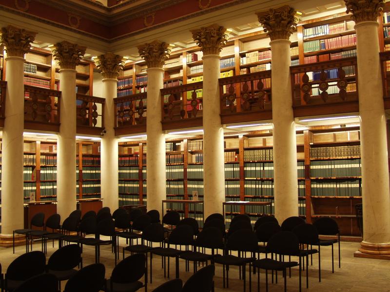 Book shelves at the Helsinki University Library