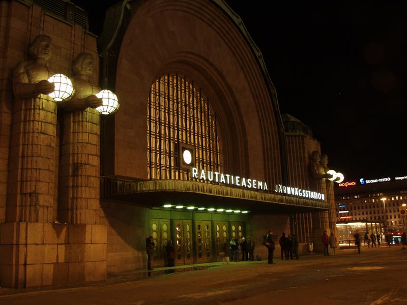 The main entrance to the railway station